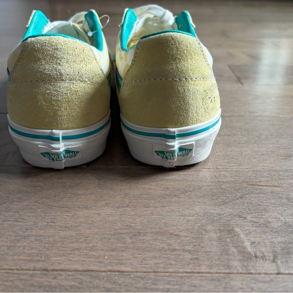 Vans Yellow and Teal Sneakers Womens 9.5 Mens 8 New - Picture 4 of 6